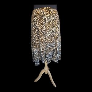 Michael Kors Leopard Print A-Line Skirt Size 14